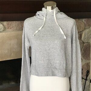 'The Lounge Life' Light Gray Cropped Hoodie - Size Medium